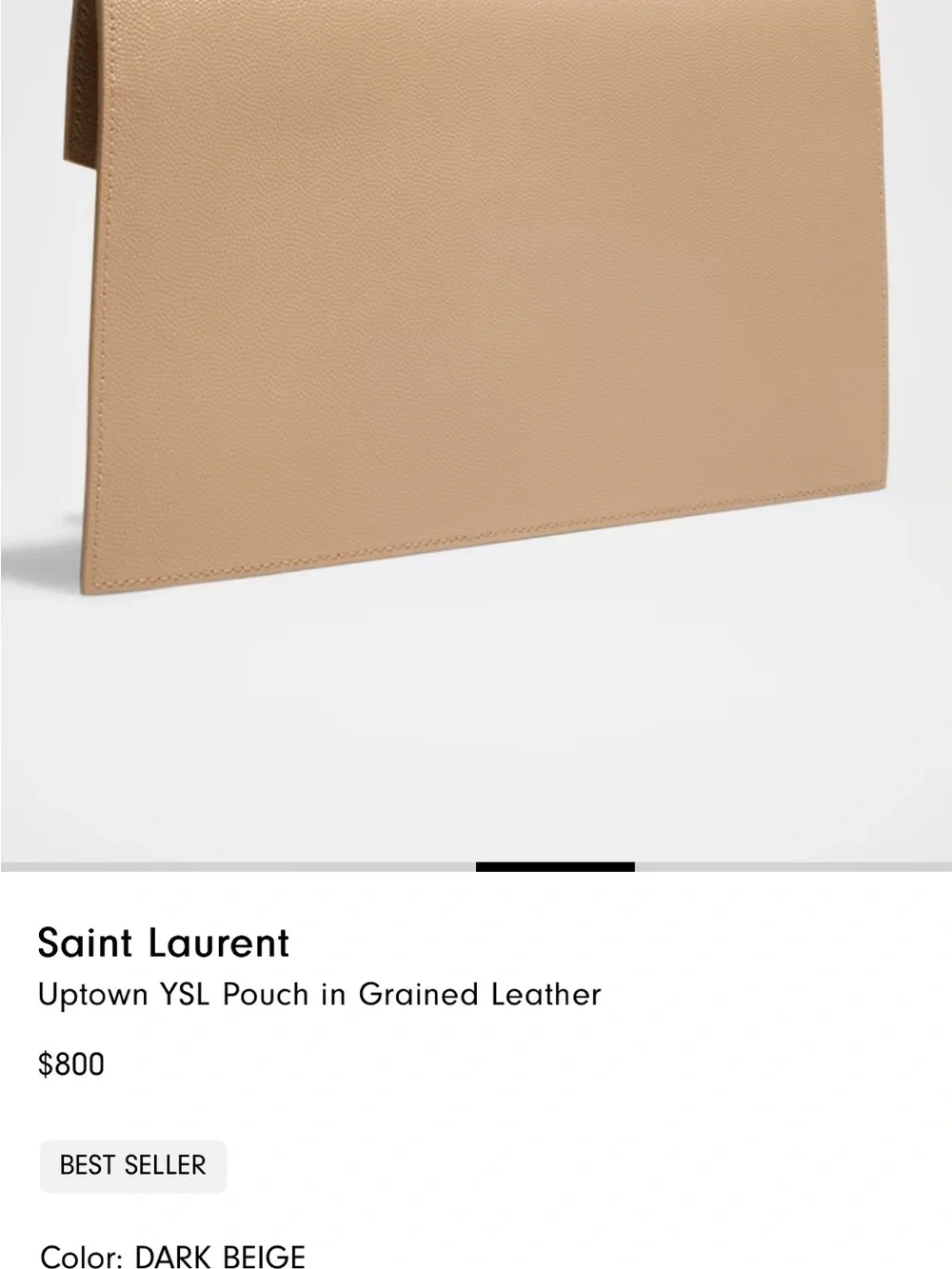 Saint Laurent Envelope Clutch in Beige with Gold YSL Emblem
